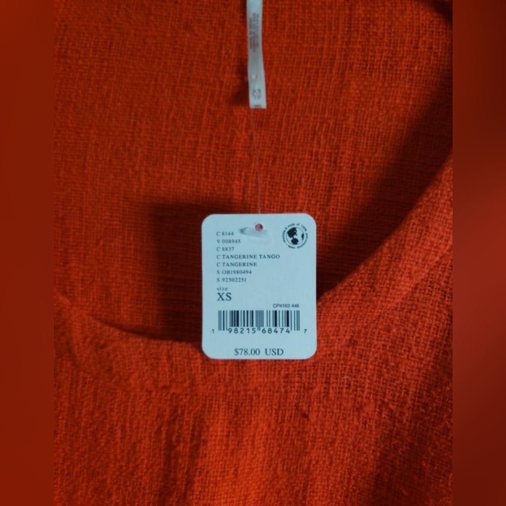 *SOLD* Free People Tangerine Vibrant Orange Long-sleeve Tunic Knit Top - Picture 2 of 4